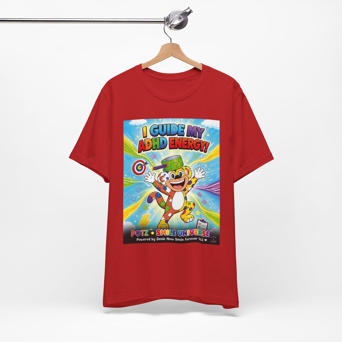 Potz™ Unisex Jersey Short Sleeve Tee – "I Guide My ADHD Energy!" Graphic Tee | Smile Universe Collection