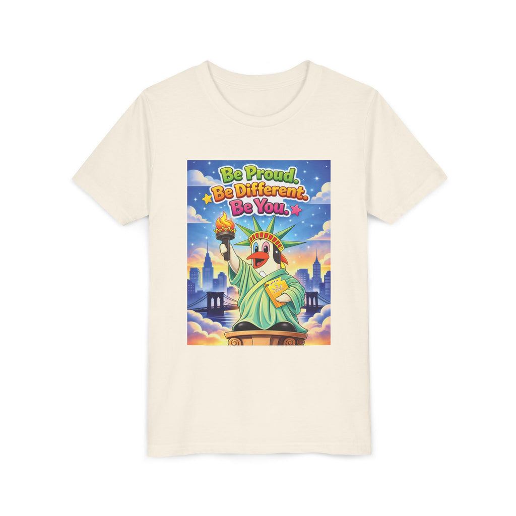 TuBz™M "Be Proud. Be Different. Be You." Kids T-Shirt - Inspirational Graphic Tee