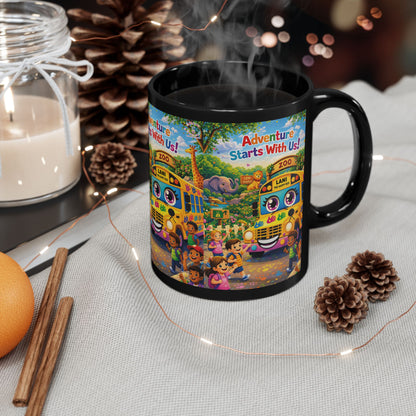 Lani™ Black Mug (11oz & 15oz) – "Adventure Starts With Us!" Graphic
