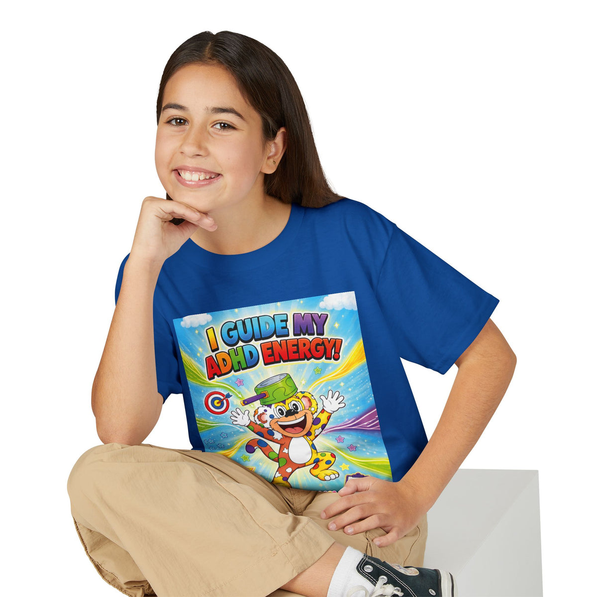 Potz™ Youth DryBlend® T-Shirt – "I Guide My ADHD Energy!" Graphic Tee | Smile Universe Collection