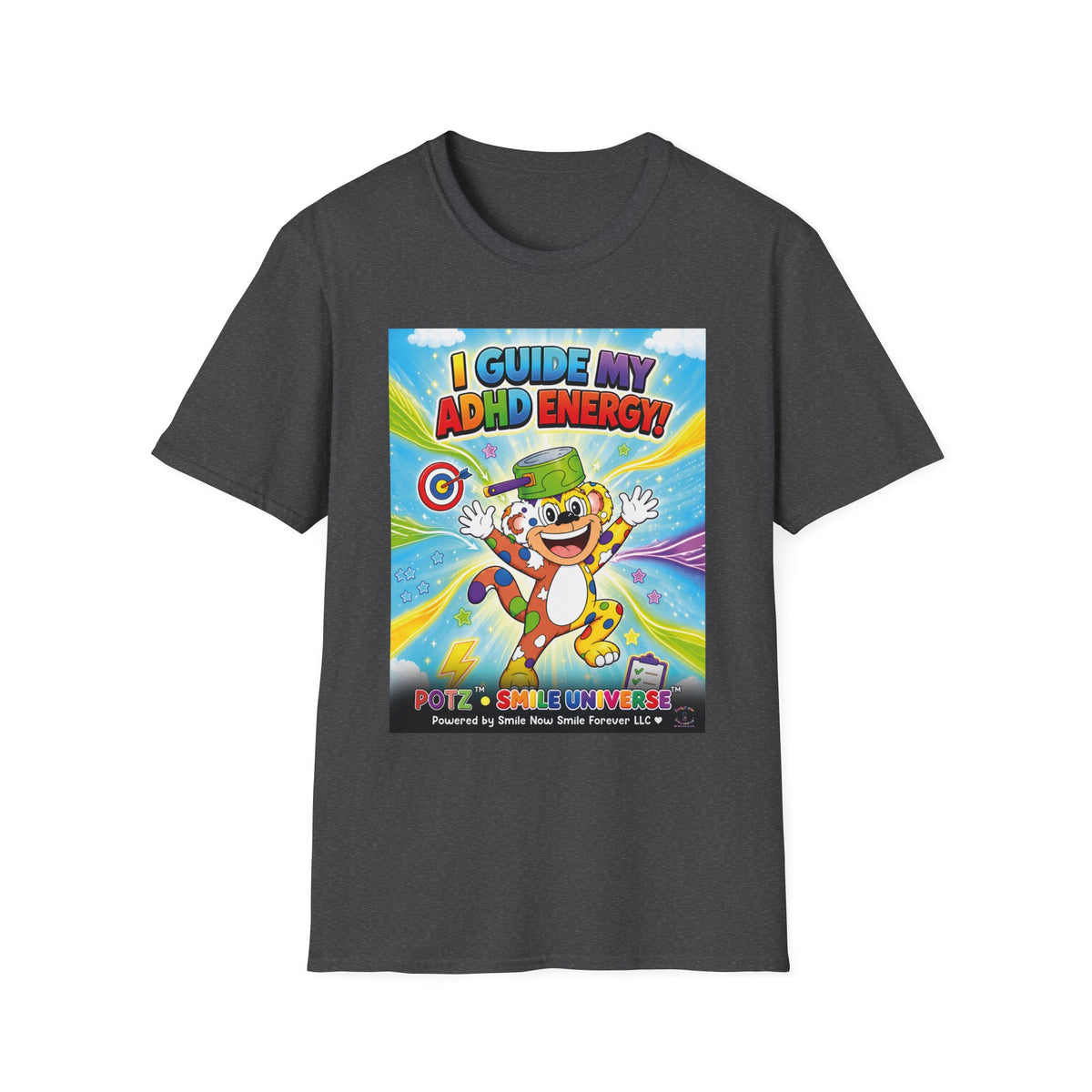 Potz™ Unisex Softstyle T-Shirt – "I Guide My ADHD Energy!" Graphic Tee | Smile Universe Collection