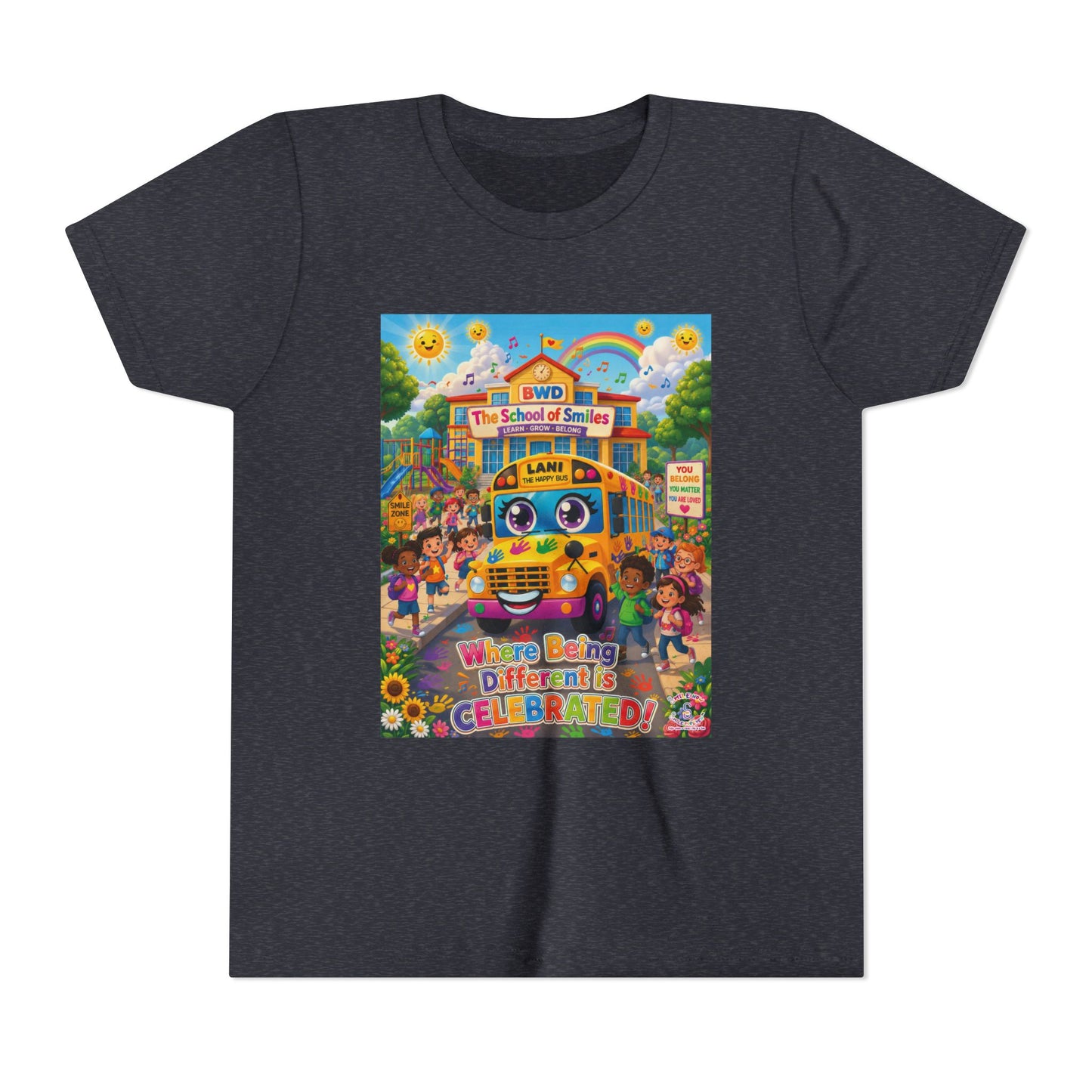 Lani™ Youth Short Sleeve Tee – "Where Being Different is CELEBRATED!" Graphic Shirt
