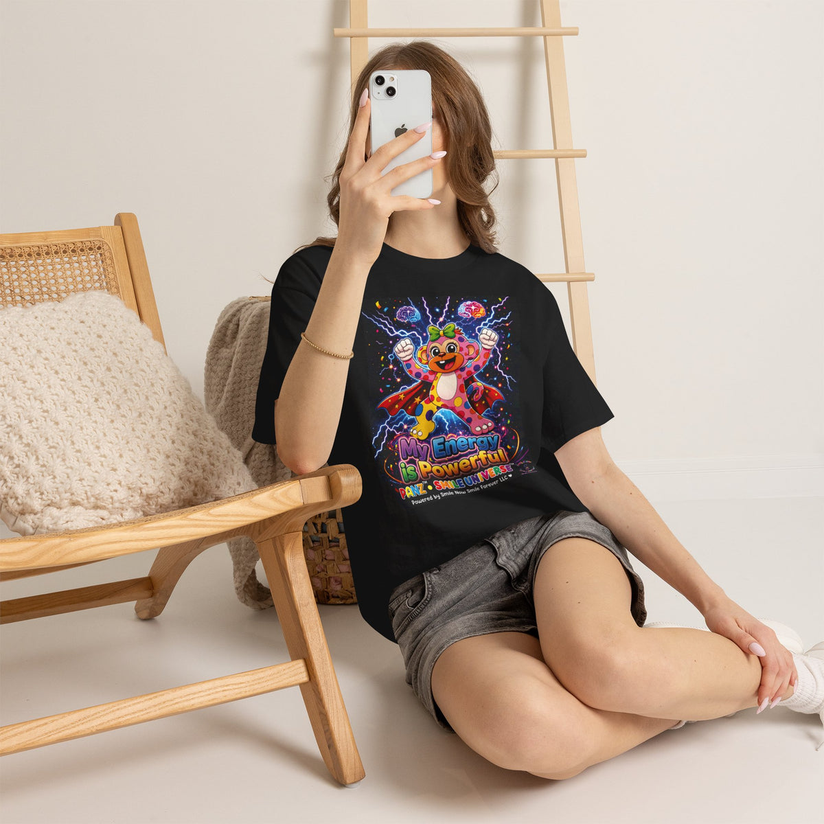 Panz™ Unisex Heavy Cotton™ Tee For Adult – "My Energy is Powerful" Graphic Tee | Smile Universe Collection