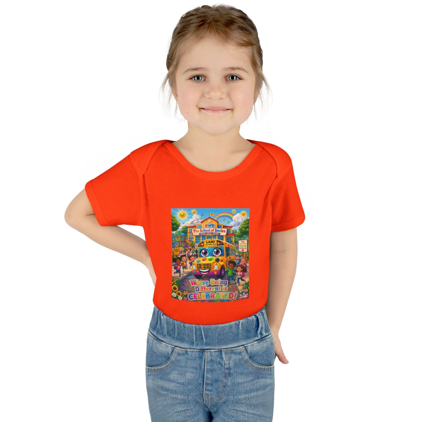 Lani™ Infant Baby Rib Bodysuit – "Where Being Different is CELEBRATED!" Graphic
