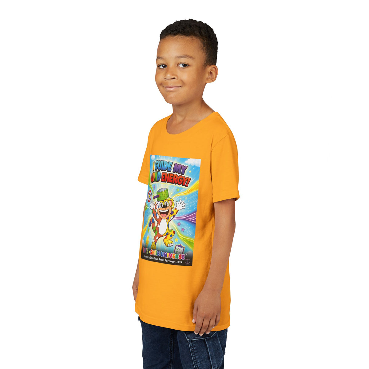 Potz™ Youth Short Sleeve Tee – "I Guide My ADHD Energy!" Graphic Tee | Smile Universe Collection