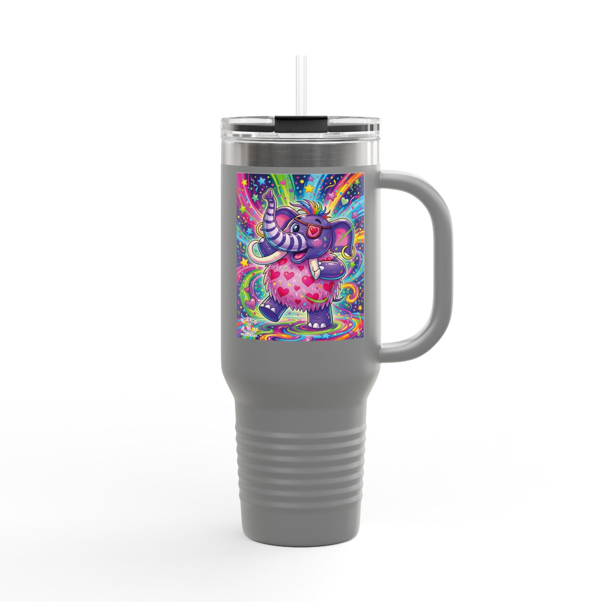 Piklez™ 40oz Insulated Travel Mug – "Born to Celebrate!" Graphic | Smile Universe Collection