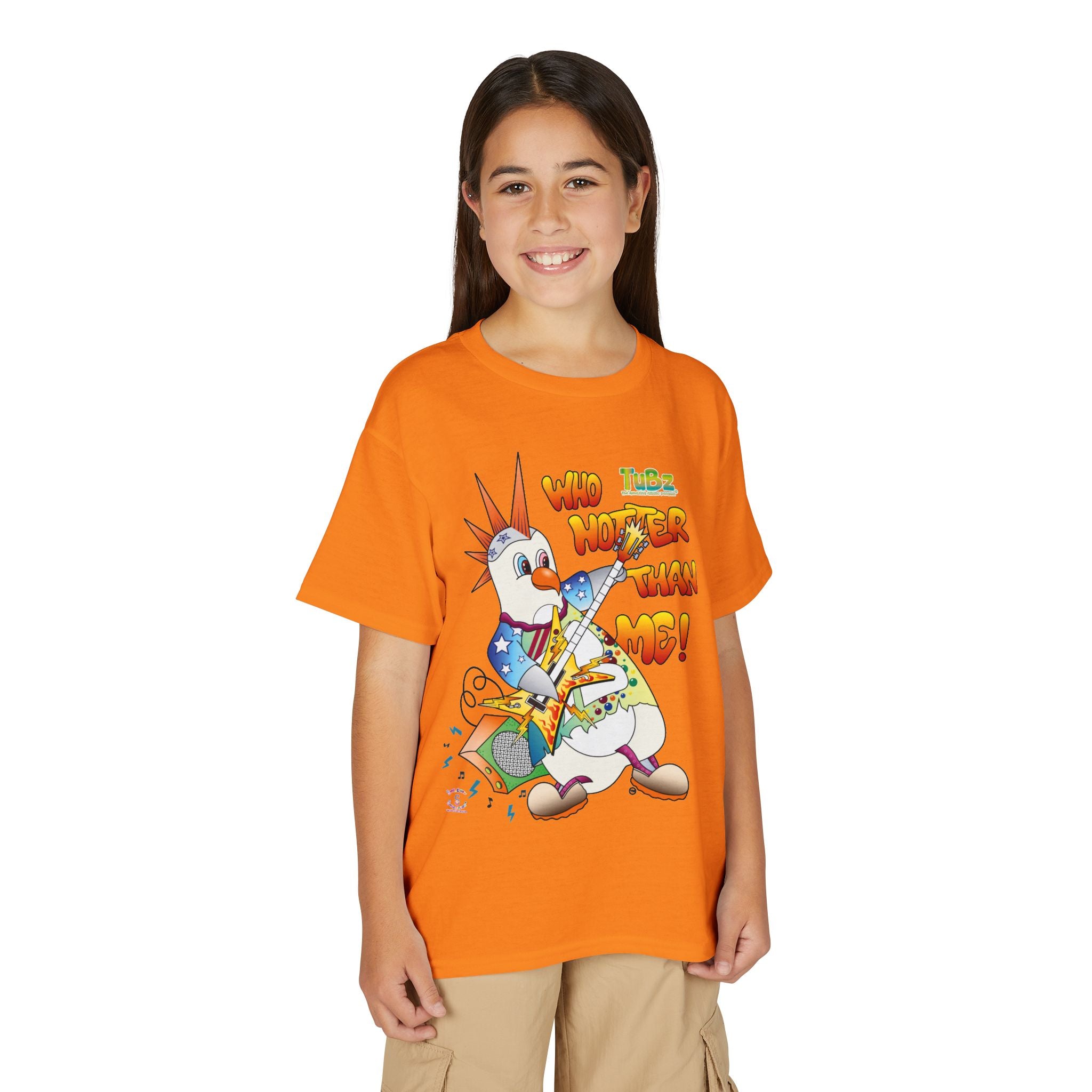 TuBz™ Rockstar Kids T-Shirt - "Who Hotter Than Me!" Graphic Tee | Smile Universe TuBz4Kidz Collection
