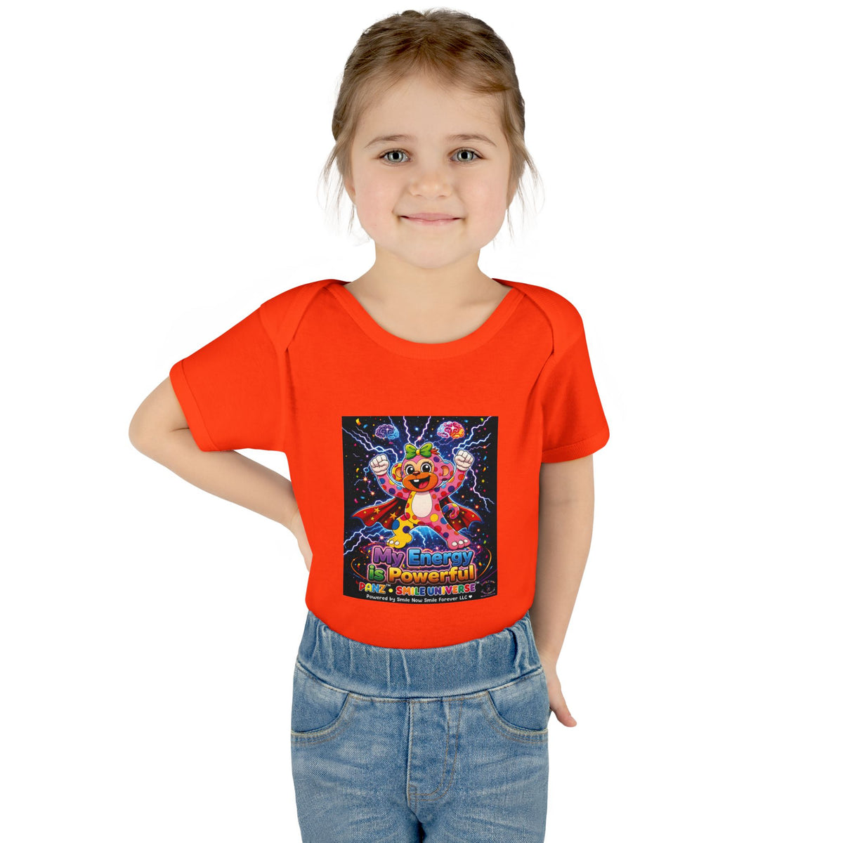 Panz™ Infant Baby Rib Bodysuit – "My Energy is Powerful" Graphic Onesie | Smile Universe Collection