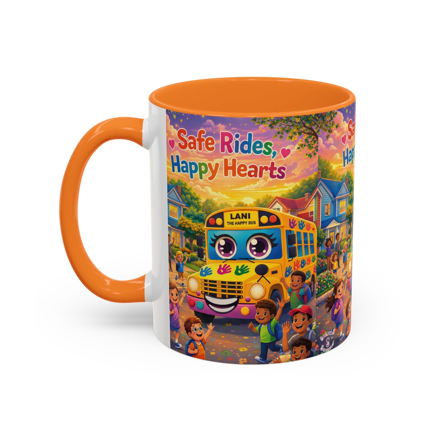 Lani™ Colorful Mug (11oz & 15oz) – "Safe Rides, Happy Hearts" Graphic