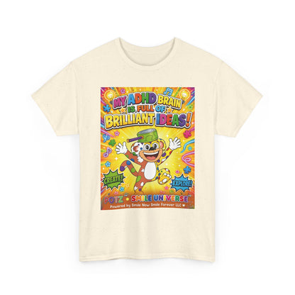 Potz™ Unisex Heavy Cotton™ Tee – "My ADHD Brain is Full of Brilliant Ideas!" Graphic Tee | Smile Universe Collection