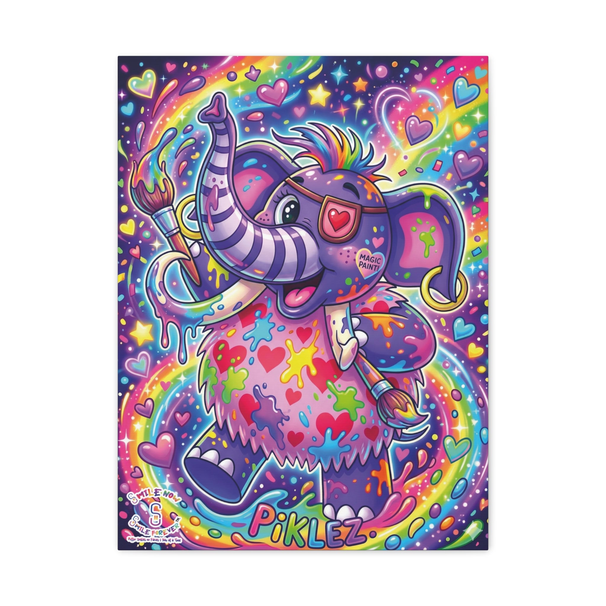 Piklez™ Matte Canvas, Stretched 1.25" – "Magic Paint!" Graphic Wall Art | Smile Universe Collection