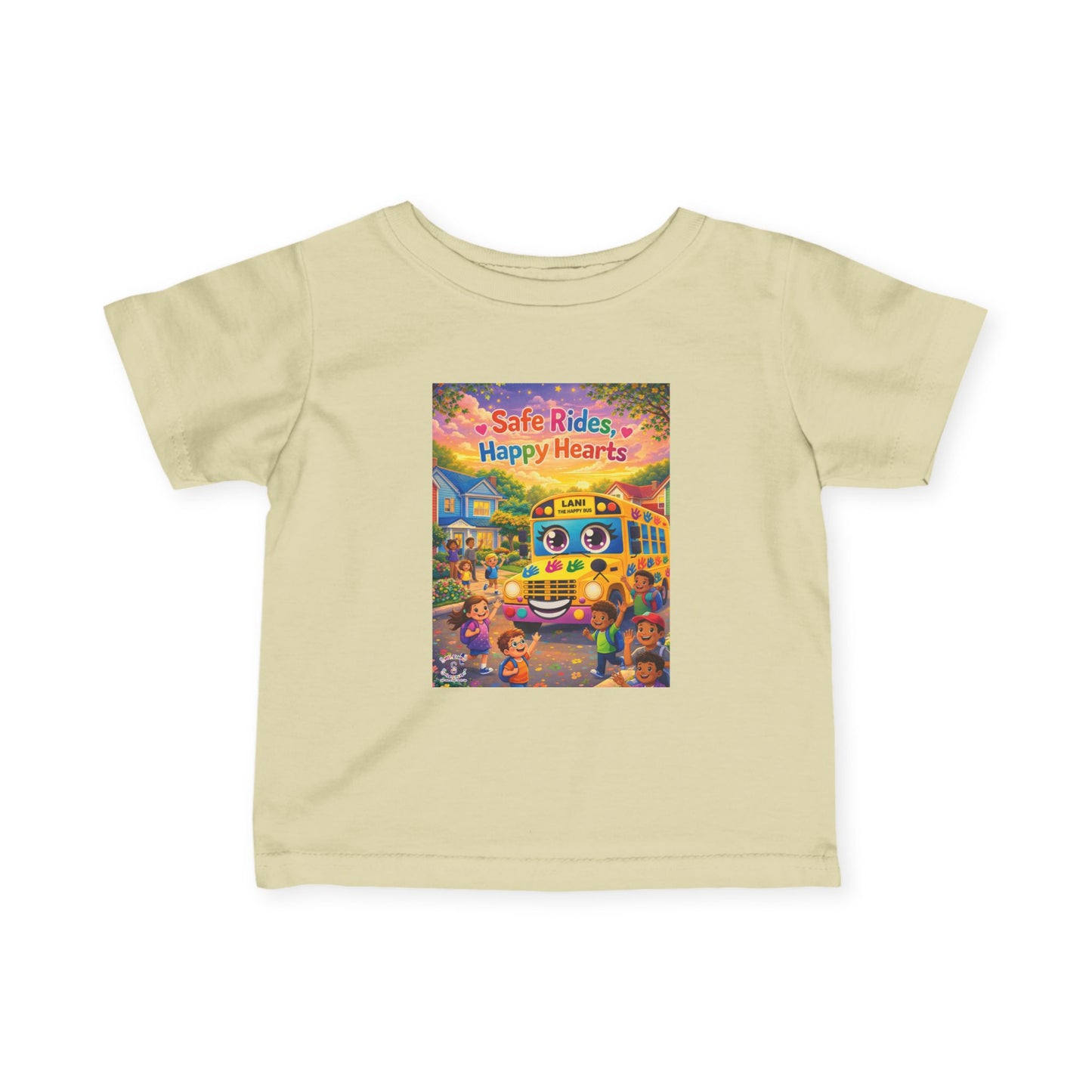 Lani™ Infant Fine Jersey Tee – "Safe Rides, Happy Hearts" Graphic