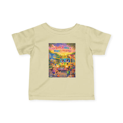 Lani™ Infant Fine Jersey Tee – "Safe Rides, Happy Hearts" Graphic