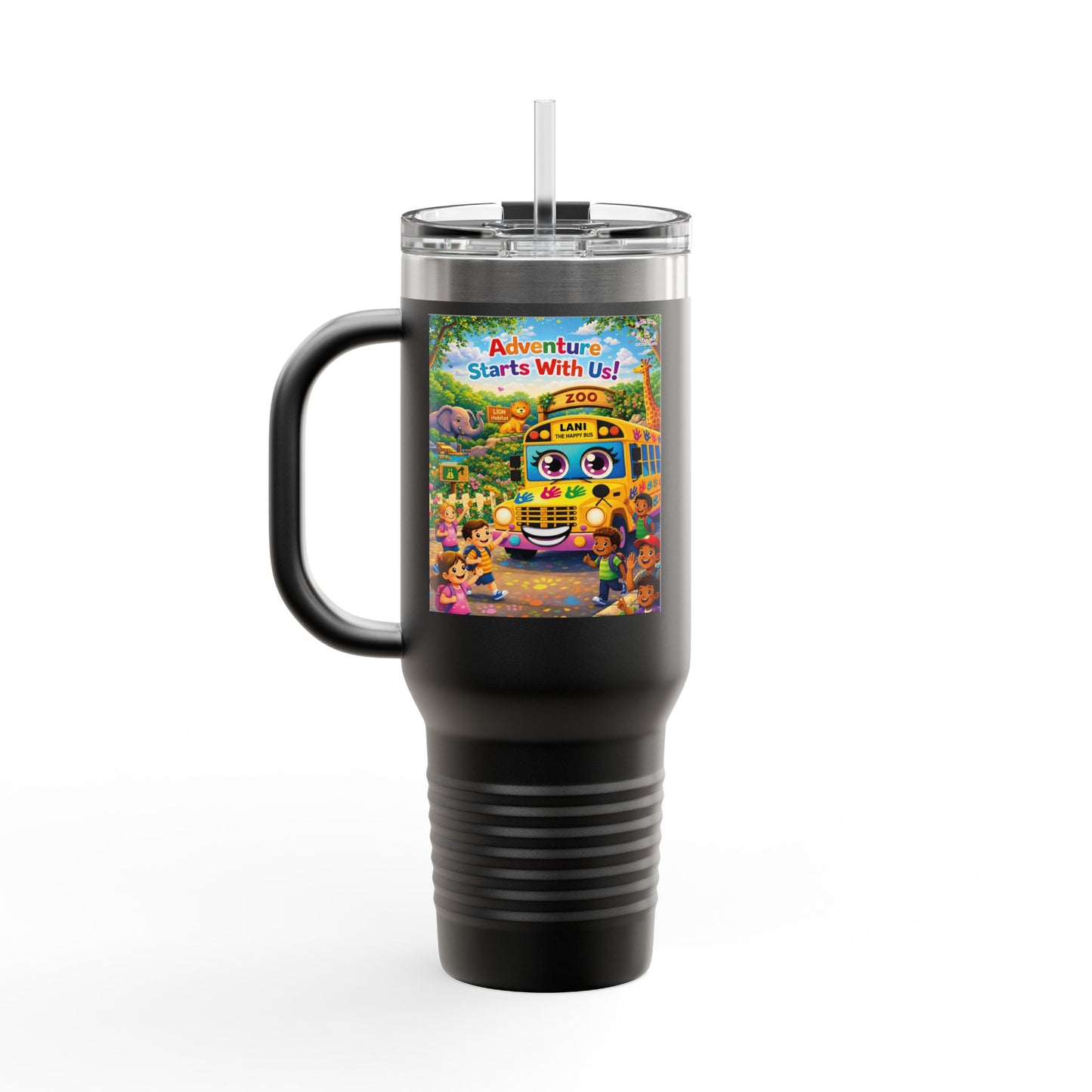 Lani™ 40oz Insulated Travel Mug – "Adventure Starts With Us!" Graphic