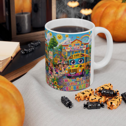 Lani™ Ceramic Mug (11oz & 15oz) – "Where Being Different is CELEBRATED!" Graphic