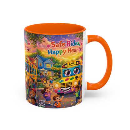 Lani™ Accent Coffee Mug (11oz & 15oz) – "Safe Rides, Happy Hearts" Graphic