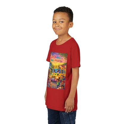 Lani™ Youth Short Sleeve Tee – "Safe Rides, Happy Hearts" Graphic