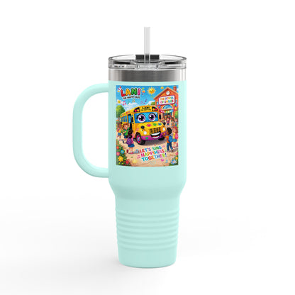Lani™ 40oz Insulated Travel Mug – "Let's Sing Happiness Together!" Graphic