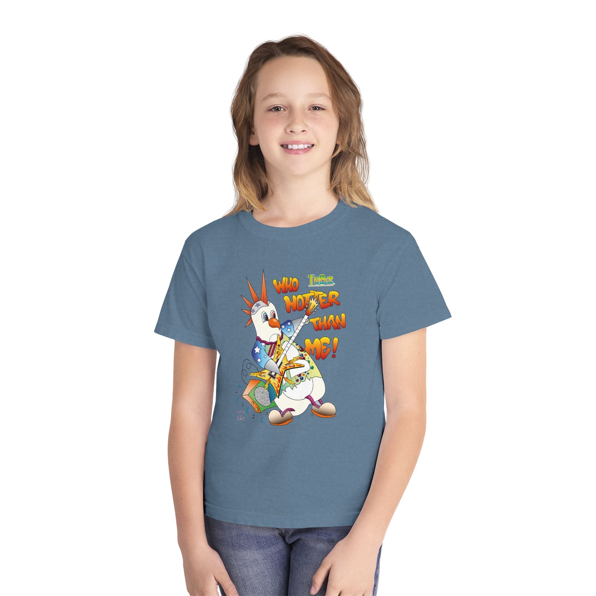 TuBz™ Rockstar Kids T-Shirt - "Who Hotter Than Me!" Graphic Tee | Smile Universe TuBz4Kidz Collection