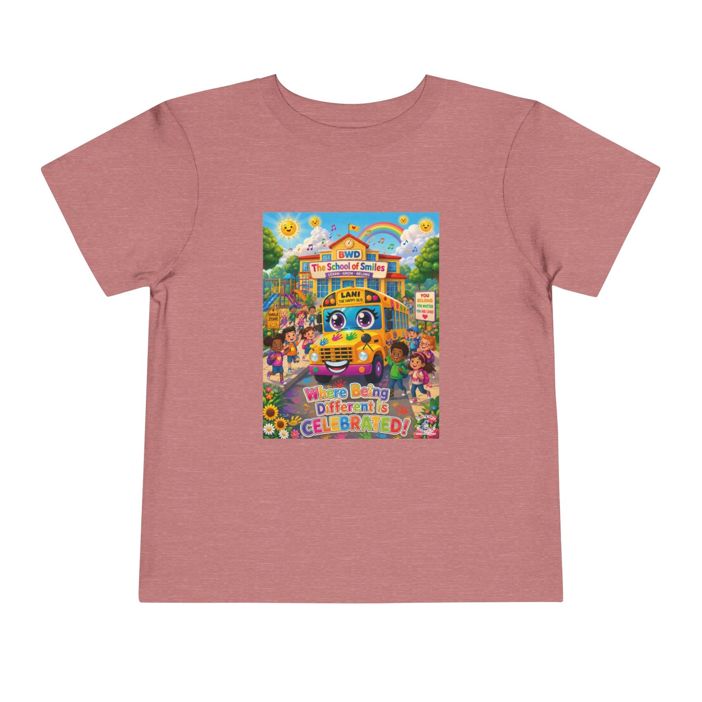 Lani™ Toddler Short Sleeve Tee – "Where Being Different is CELEBRATED!" Graphic Shirt