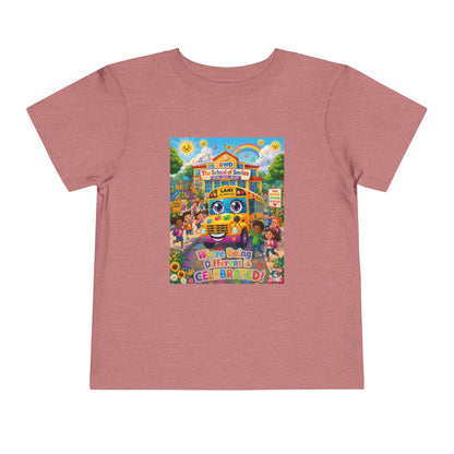 Lani™ Toddler Short Sleeve Tee – "Where Being Different is CELEBRATED!" Graphic Shirt