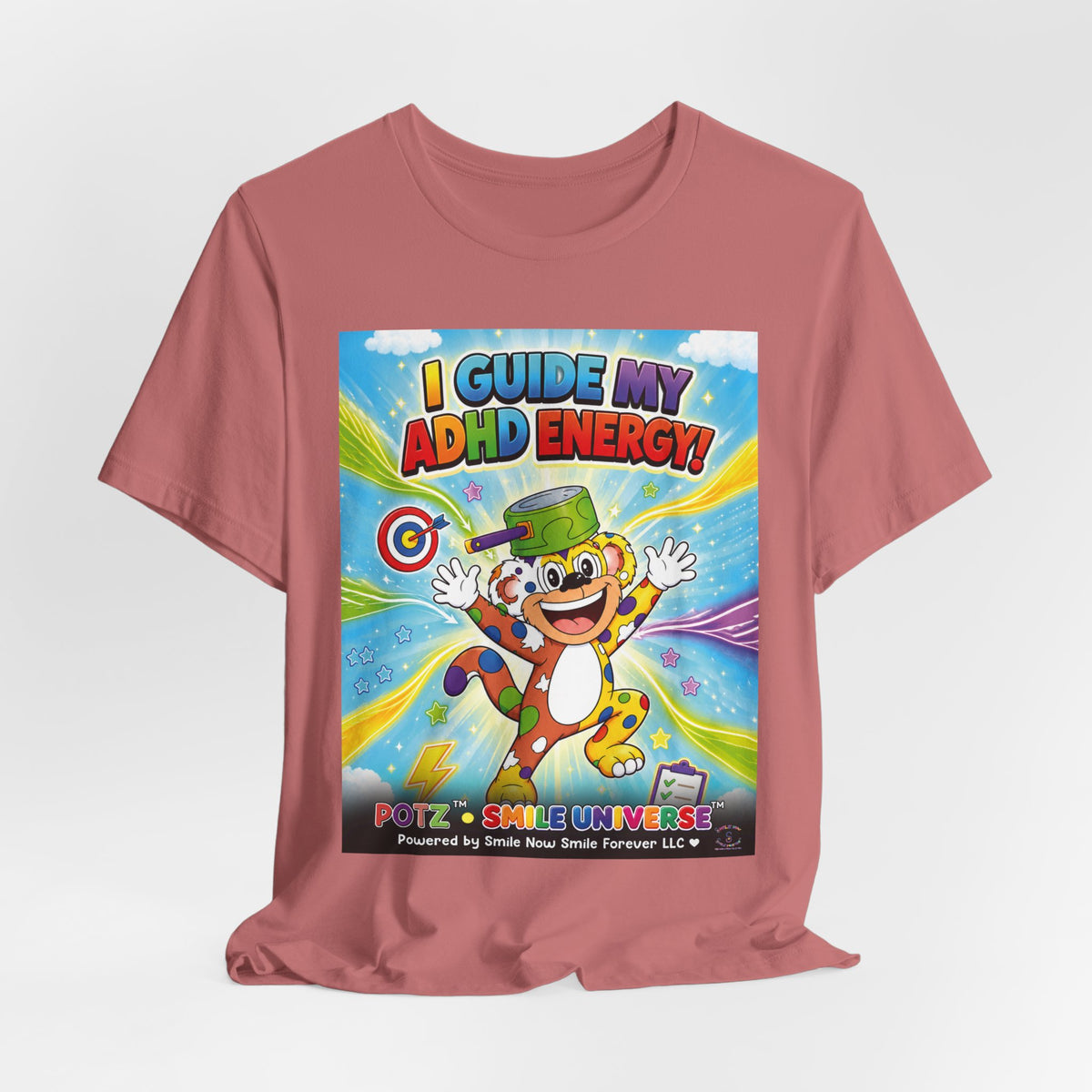 Potz™ Unisex Jersey Short Sleeve Tee – "I Guide My ADHD Energy!" Graphic Tee | Smile Universe Collection