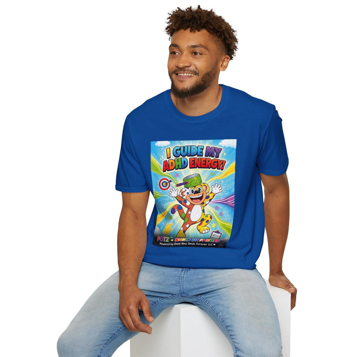 Potz™ Unisex Softstyle T-Shirt – "I Guide My ADHD Energy!" Graphic Tee | Smile Universe Collection