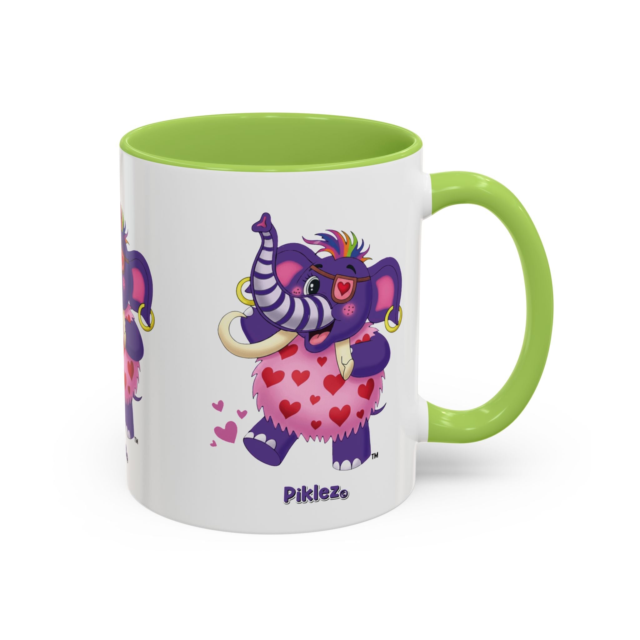 Piklez™ Accent Coffee Mug (11oz & 15oz) – "Full of Love!" Graphic | Smile Universe Collection
