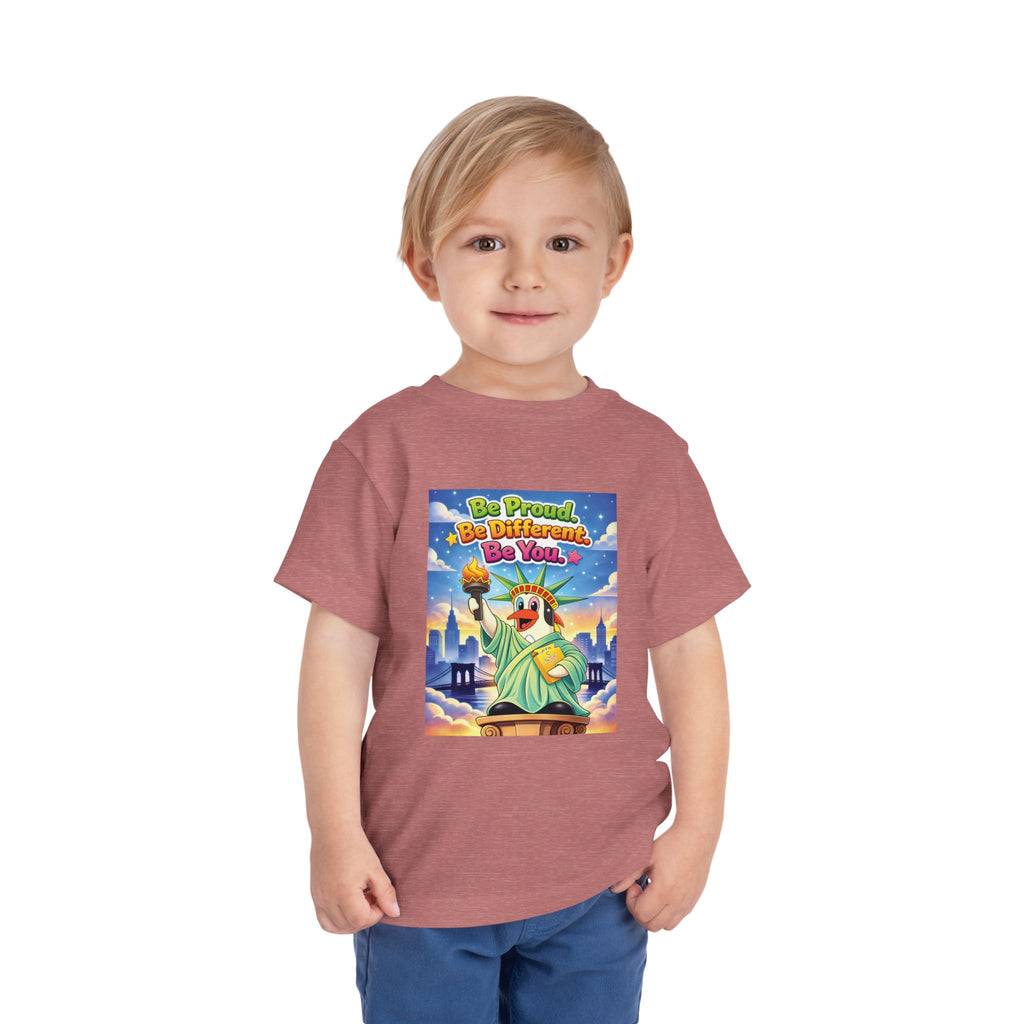 TuBz™ "Be Proud. Be Different. Be You." Toddler T- Shirt - Inspirational Kids Tee