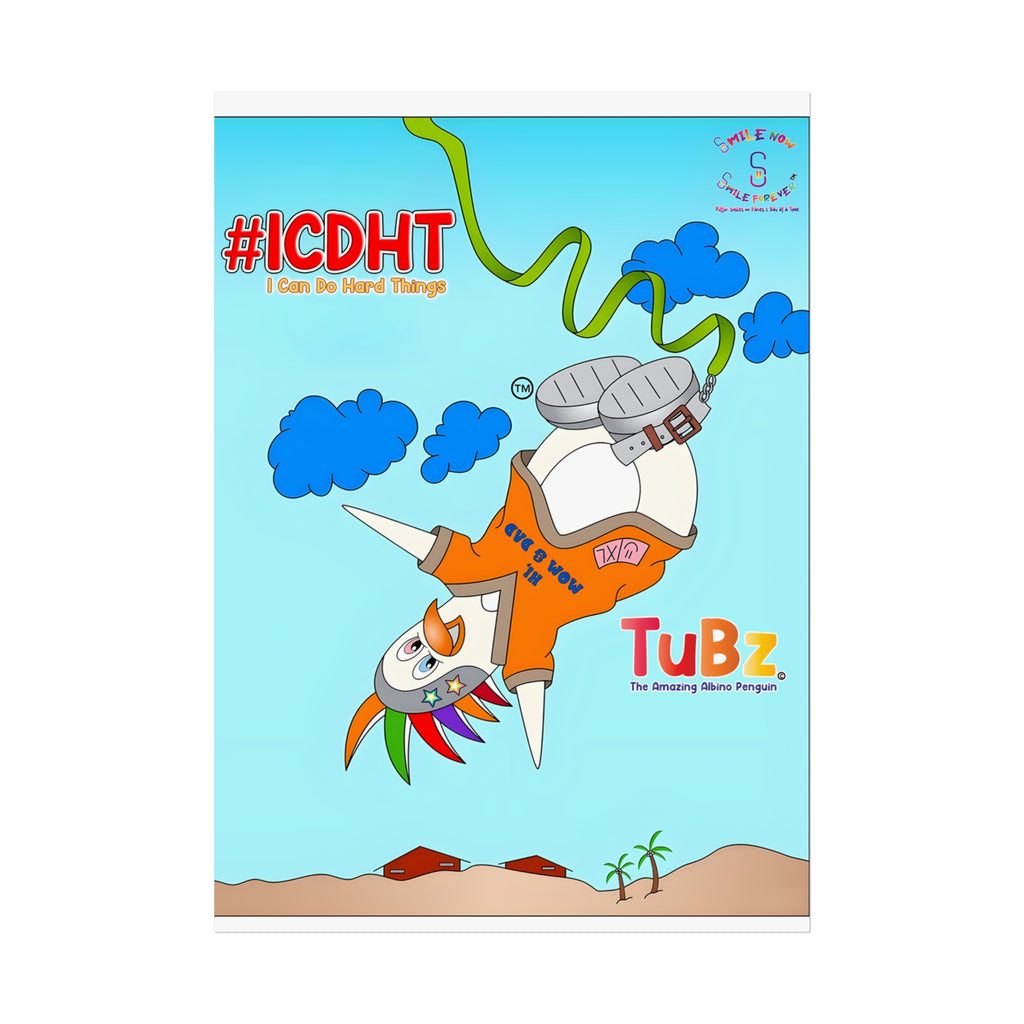 TuBz™ "I Can Do Hard Things" Fine Art Poster - Premium Inspirational Wall Decor for Kids