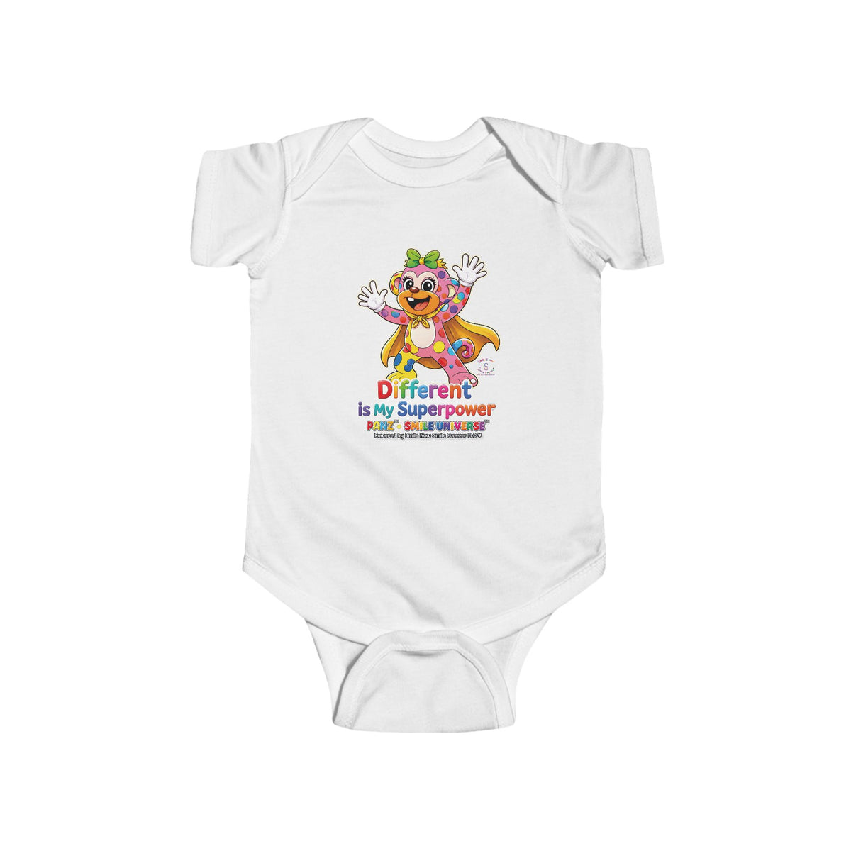 Panz™ Infant Fine Jersey Bodysuit – "Different is My Superpower" Graphic | Smile Universe Collection