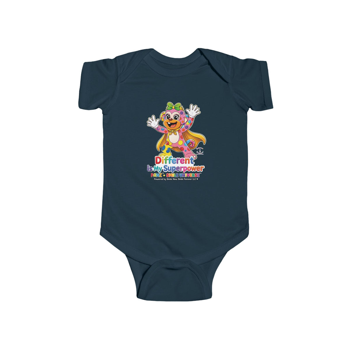Panz™ Infant Fine Jersey Bodysuit – "Different is My Superpower" Graphic | Smile Universe Collection
