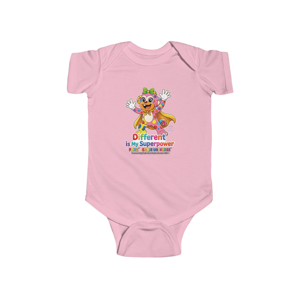 Panz™ Infant Fine Jersey Bodysuit – "Different is My Superpower" Graphic | Smile Universe Collection