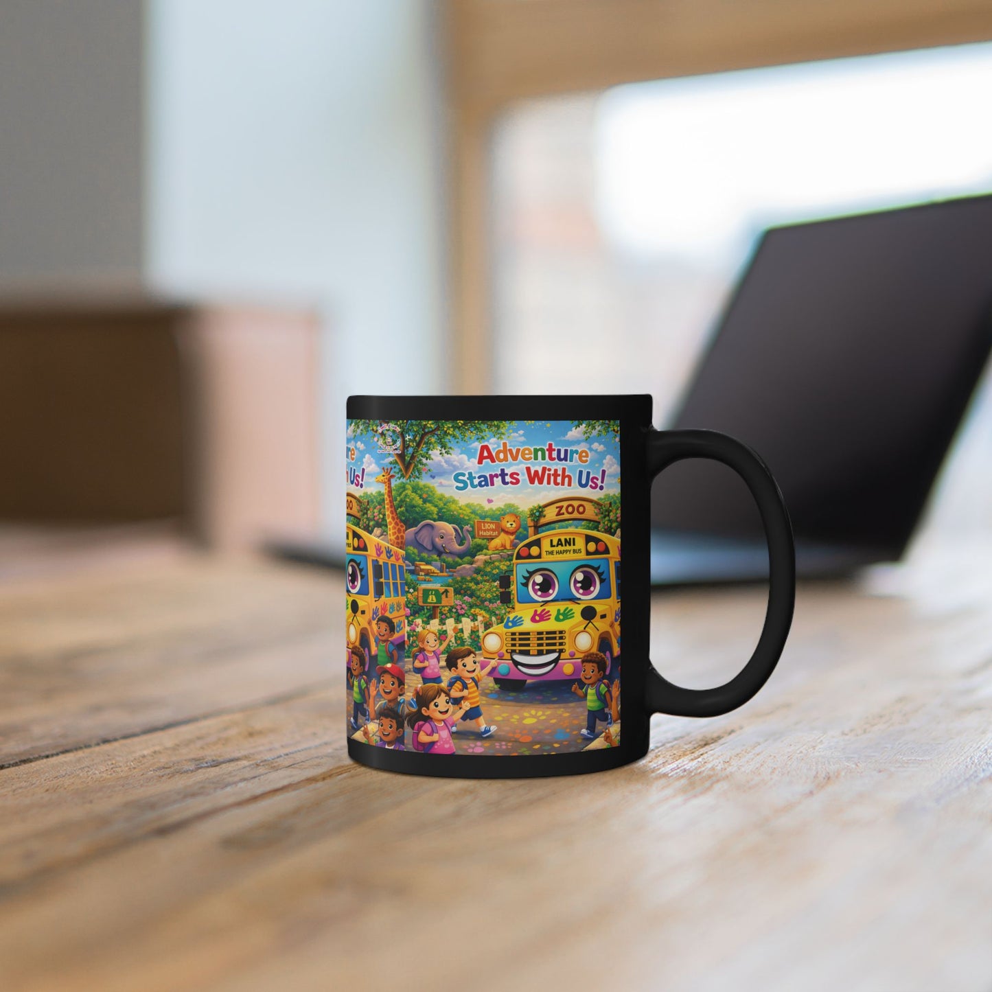 Lani™ Black Mug (11oz & 15oz) – "Adventure Starts With Us!" Graphic
