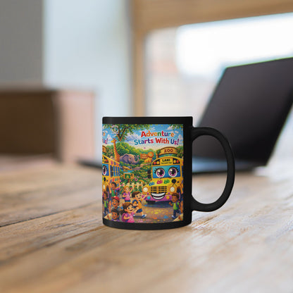 Lani™ Black Mug (11oz & 15oz) – "Adventure Starts With Us!" Graphic