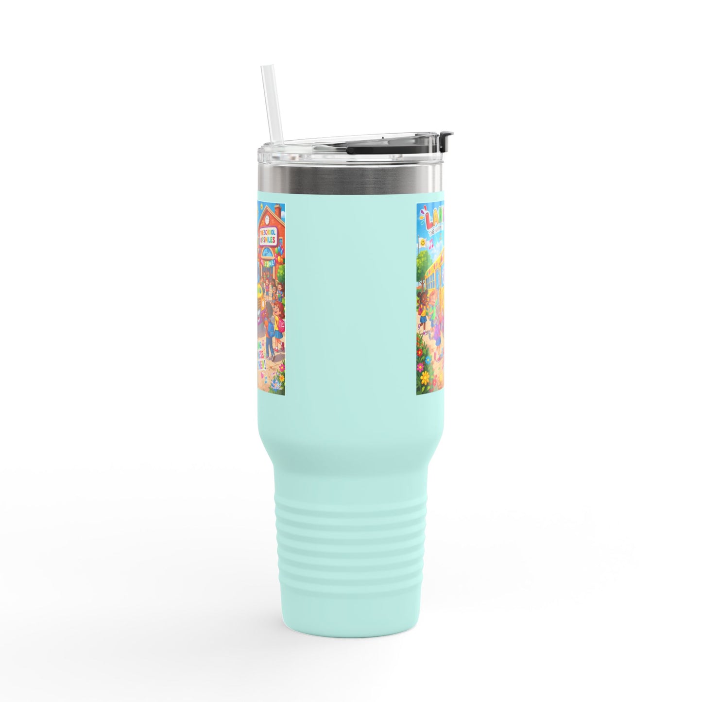 Lani™ 40oz Insulated Travel Mug – "Let's Sing Happiness Together!" Graphic