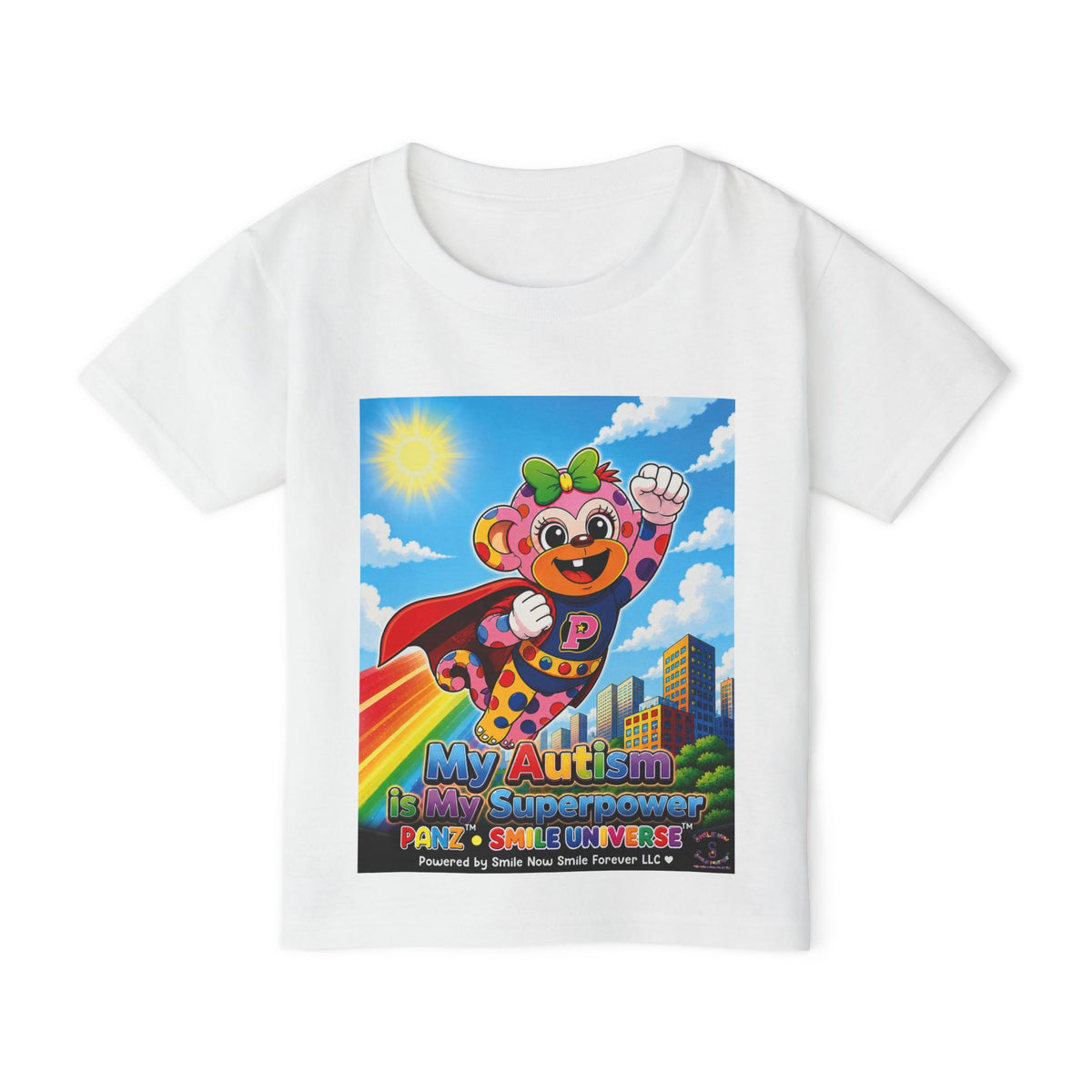 Panz™ Heavy Cotton™ Toddler T-Shirt – "My Autism is My Superpower" Graphic | Smile Universe Collection