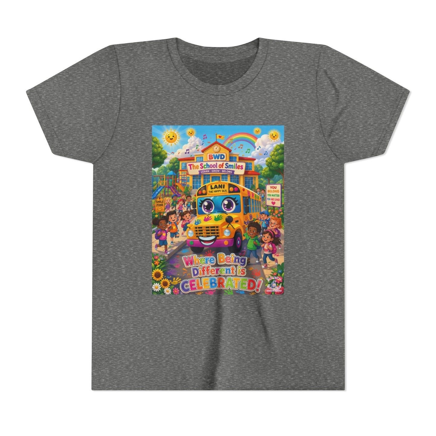 Lani™ Youth Short Sleeve Tee – "Where Being Different is CELEBRATED!" Graphic Shirt