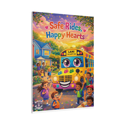 Lani™ Matte Canvas, Stretched 1.25" – "Safe Rides, Happy Hearts" Graphic Wall Art