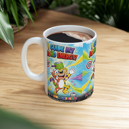 Potz™ Ceramic Mug – "I Guide My ADHD Energy!" Graphic Coffee Mug | Smile Universe Collection