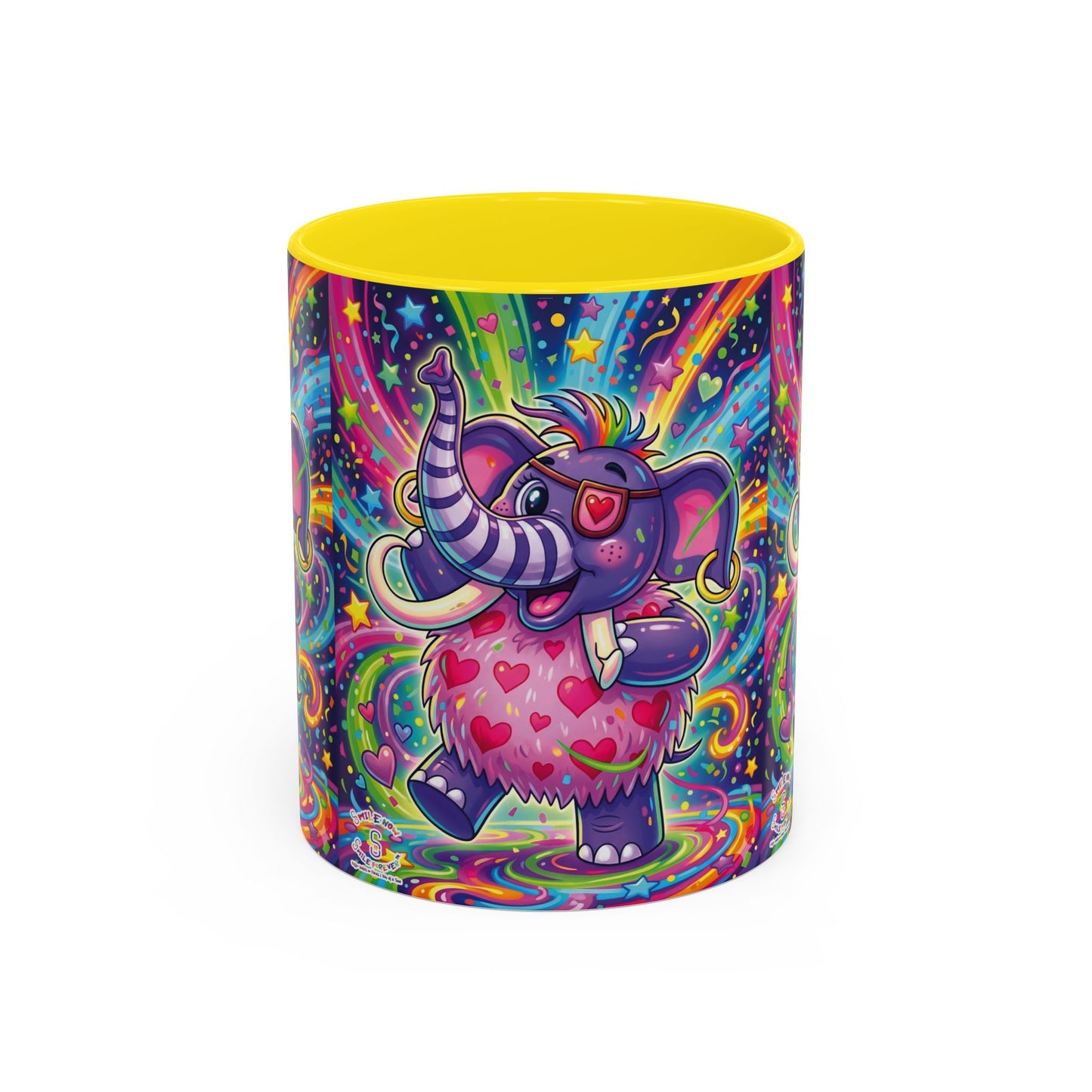 Piklez™ 11oz, 15oz Accent Coffee Mug – "Born to Celebrate!" Graphic | Smile Universe Collection