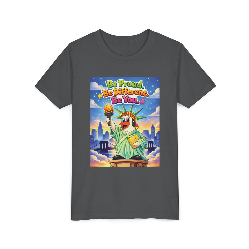 TuBz™M "Be Proud. Be Different. Be You." Kids T-Shirt - Inspirational Graphic Tee