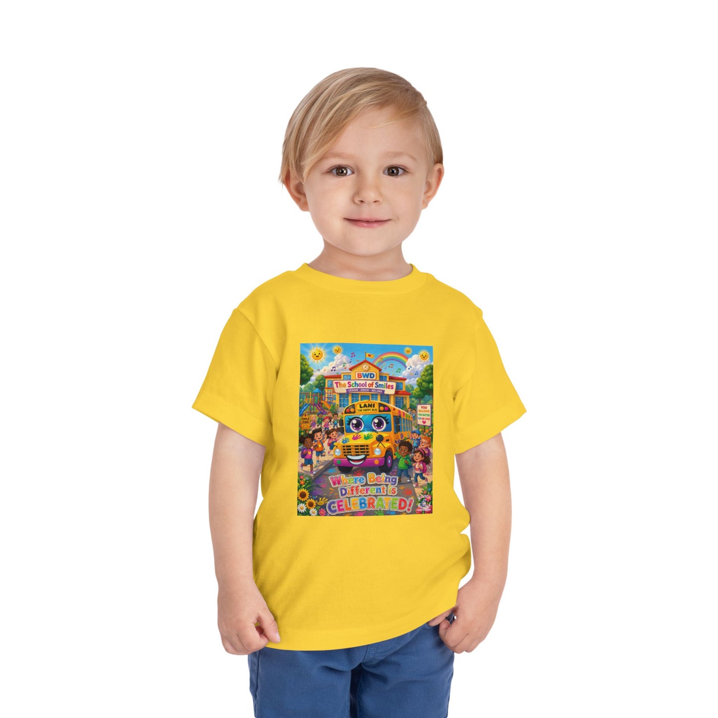 Lani™ Toddler Short Sleeve Tee – "Where Being Different is CELEBRATED!" Graphic Shirt