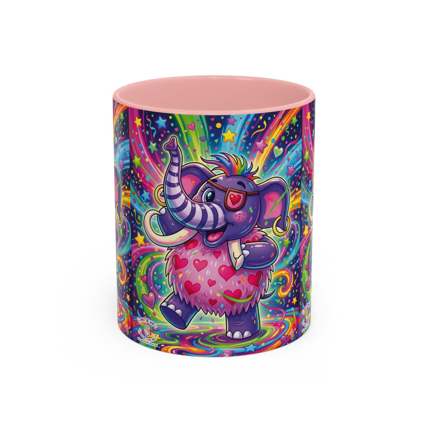 Piklez™ 11oz, 15oz Accent Coffee Mug – "Born to Celebrate!" Graphic | Smile Universe Collection
