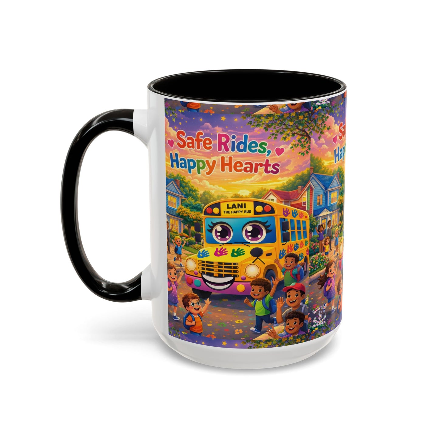 Lani™ Colorful Mug (11oz & 15oz) – "Safe Rides, Happy Hearts" Graphic
