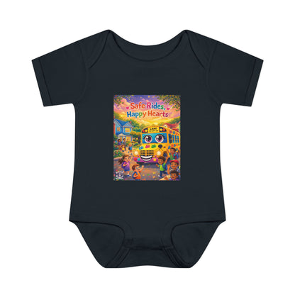 Lani™ Infant Baby Rib Bodysuit – "Safe Rides, Happy Hearts" Graphic