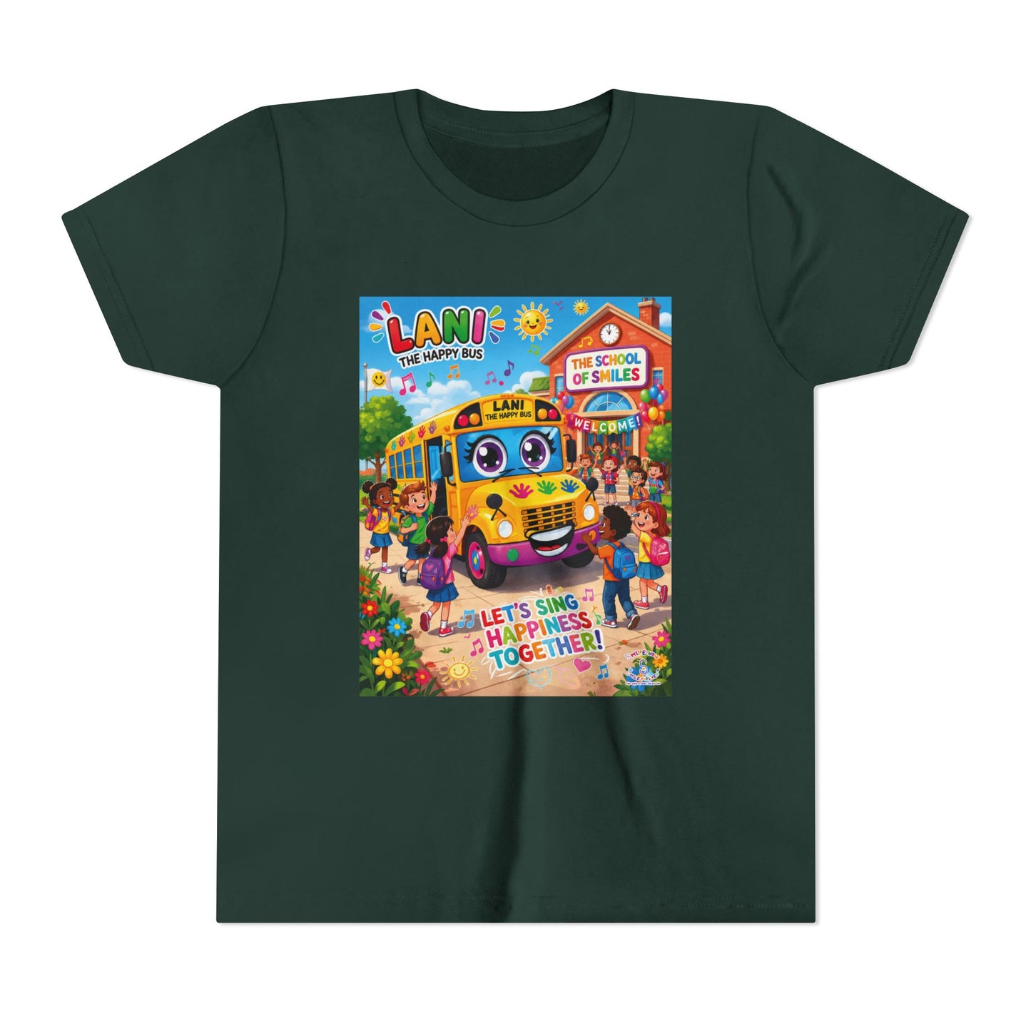 Lani™ Youth Short Sleeve Tee – "Let's Sing Happiness Together!" Graphic