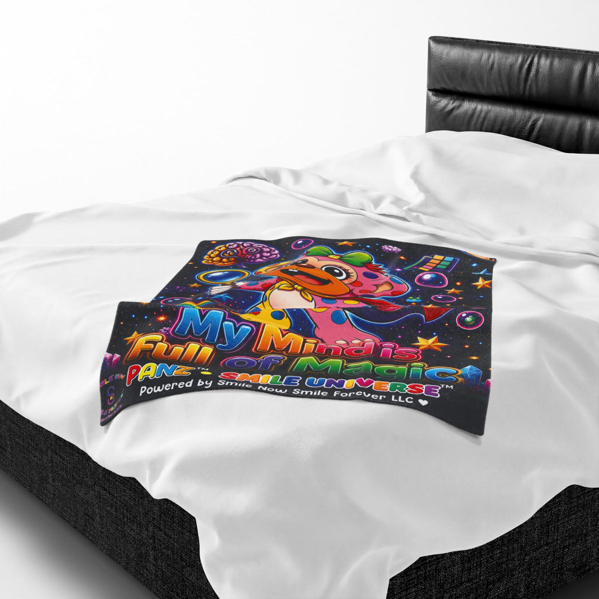 Panz™ Velveteen Plush Blanket – "My Mind is Full of Magic" Graphic | Smile Universe Collection