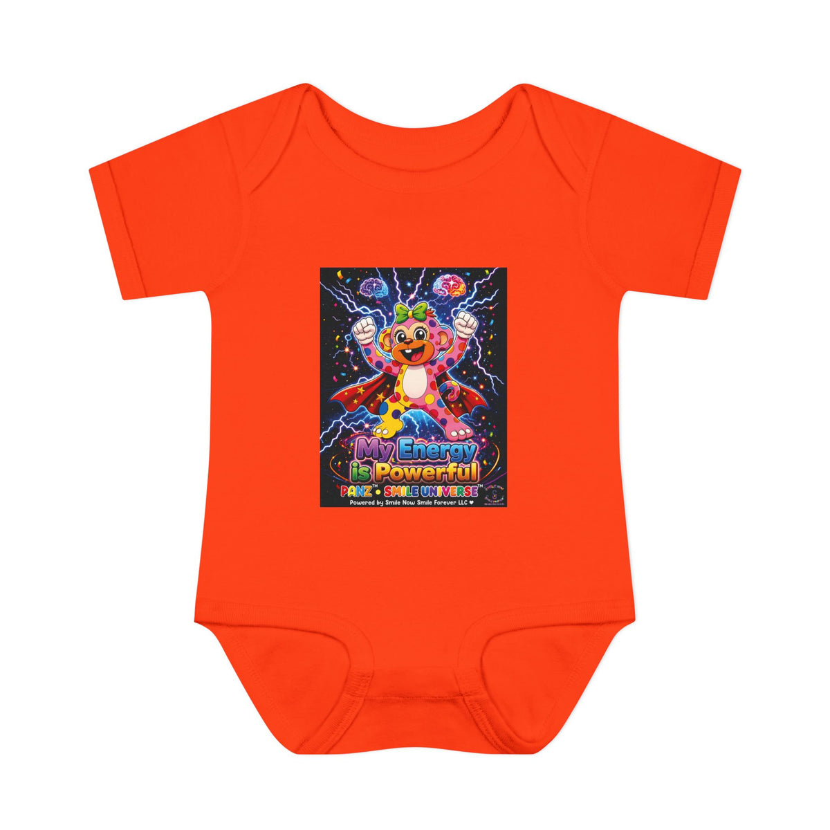 Panz™ Infant Baby Rib Bodysuit – "My Energy is Powerful" Graphic Onesie | Smile Universe Collection