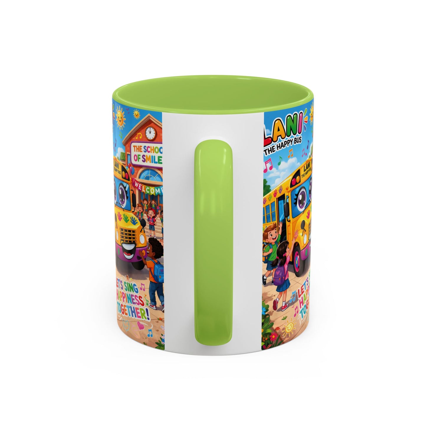 Lani™ Accent Coffee Mug (11oz & 15oz) – "Let's Sing Happiness Together!" Graphic